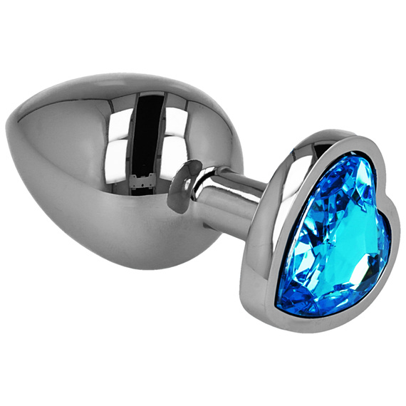 KOREK ANALNY Z KRYSZTAŁEM - METALOWY Z OZDOBĄ MIŁOSNĄ SERCE ANALNA ROZKOSZ