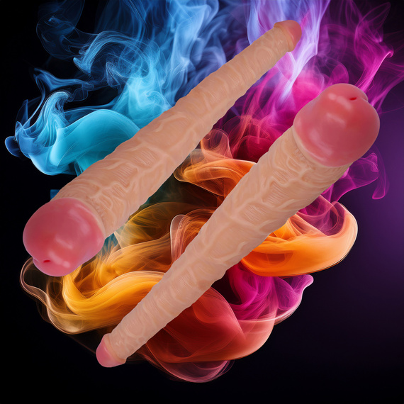 PODWÓJNE DILDO PENETRACYJNE PENIS DO ZABAWY WE DWOJE I SAMEMU TWARDY DŁUGI