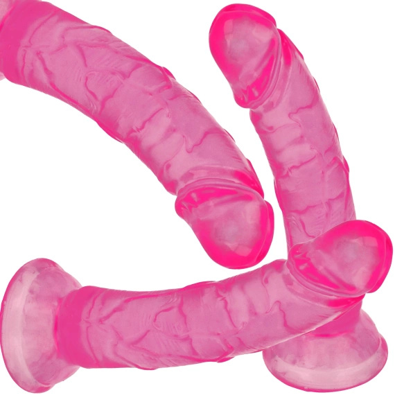 WYGIĘTY PENIS ŻELOWY REALISTYCZNE DILDO PRZYSSAWKĄ PLUG DO ANUSA I POCHWY