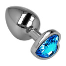 KOREK ANALNY Z KRYSZTAŁEM - METALOWY Z OZDOBĄ MIŁOSNĄ SERCE ANALNA ROZKOSZ