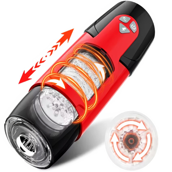 Masturbator Męski Posuwisty Obrotowy Automatyczny Sex Tuba Wypustki LeLex