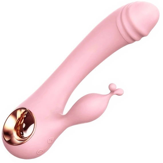 DAMSKI MASAŻER 2W1 SILIKON WIBRATOR Z KRÓLICZKIEM MOCNE WIBRACJE 2 silniki