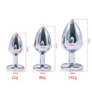 ZESTAW STALOWY KOREK ANALNY PLUG X3 RÓŻNE ROZMIARY +  WIBRATOR 10 FUNKCJI