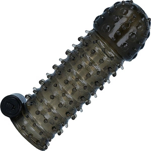 KOLCZASTA NAKŁADKA NA PENISA Z WIBRACJAMI LICZNE WYPUSTKI ZWIĘKSZAJĄ ORGAZM