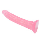 ŻELOWE DILDO WAGINALNO-ANALNE GIĘTKI PENIS Z PRZYSSAWKĄ ZARYSOWANA GŁÓWKA 