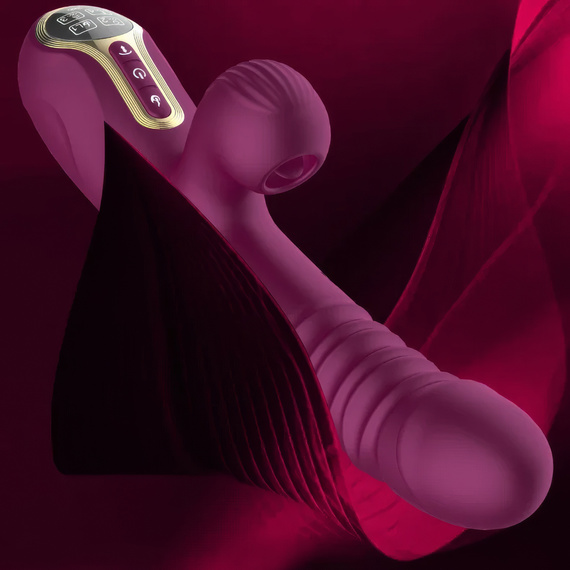 Wibrator Damski 4w1 Posuwisty Ssący Podgrzewany Masażer Punktu G USB LeLex