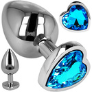 KOREK ANALNY Z KRYSZTAŁEM - METALOWY Z OZDOBĄ MIŁOSNĄ SERCE ANALNA ROZKOSZ