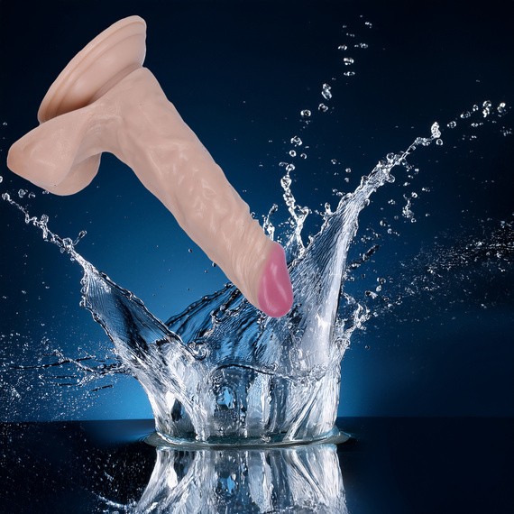 WIELKI REALISTYCZNY WIBRATOR Z JĄDRAMI PROFILOWANY PENIS Z WIBRACJĄ DILDO