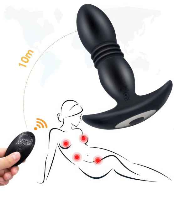 POSUWISTY MASAŻER PROSTATY KOREK ANALNY PLUG Z WIBRACJĄ DO MASAŻU ODBYTU