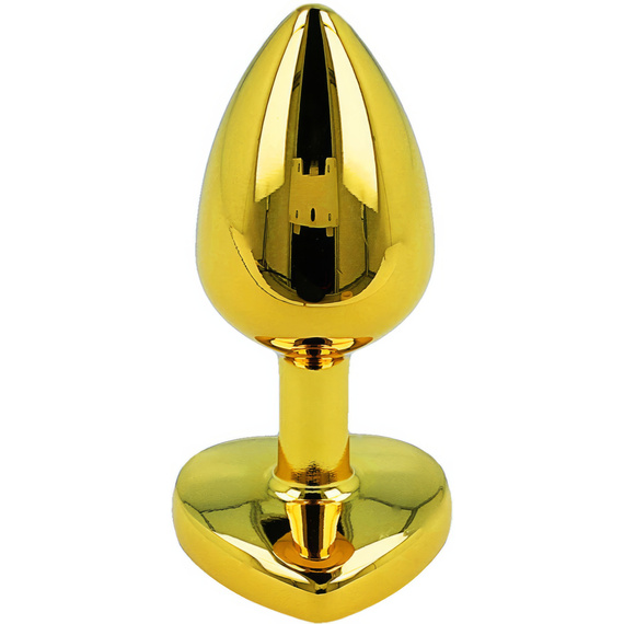 METALOWY ELEGANCKI KOREK ANALNY Z KOLOROWYM KRYSZTAŁEM SERCE SEX PLUG ANAL