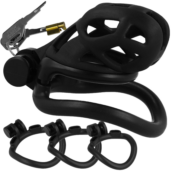 MĘSKI PAS CNOTY KLATKA NA PENISA ZAMYKANA NA KLUCZ WYGODNE UŻYTKOWANIE BDSM