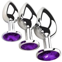 STALOWE KORKI ANALNE ZESTAW 3 SZTUKI S M L ANAL PLUG SEX ZATYCZKA DO ODBYTU