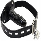 PERWERSYJNY KNEBEL SKÓRZANY Z DŁUGIM DILDO 10 CM BDSM DOMINUJ ZNIEWALAJ