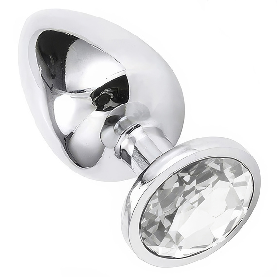 METALOWY KOREK ANALNY Z PIĘKNYM WYKOŃCZENIEM W POSTACI KRYSZTAŁKA WTYCZKA