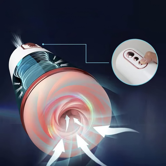 Automatyczne masturbator meski z funkcją ssania, wibracji, głos MEGA SPUST