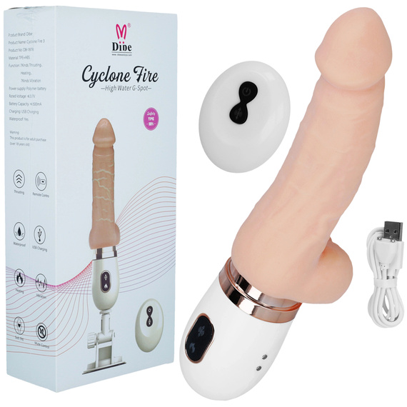 POSUWISTY WIBRATOR ROTACYJNY PODGRZEWANY NA PILOTA SEX MASZYNA Z PRZYSSAWKĄ