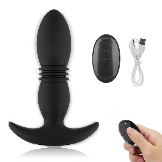 POSUWISTY MASAŻER PROSTATY KOREK ANALNY PLUG Z WIBRACJĄ DO MASAŻU ODBYTU