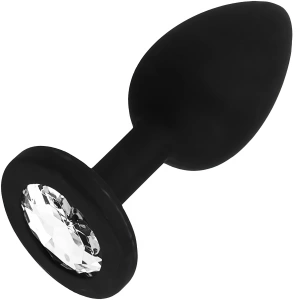 SILIKONOWY KOREK ANALNY Z KRYSZTAŁEM PLUG DO ANUSA ZATYCZKA - MAŁY ROZMIAR