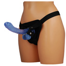 DILDO STRAP-ON ŻELOWY PENIS NA PASACH SEX PROTEZA DO POCHWY I ANUSA PEGGING