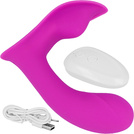 Wibrator Dla Kobiet 2w1 Motylek Do Majtek Pochwa I Łechtaczka Na USB LeLex