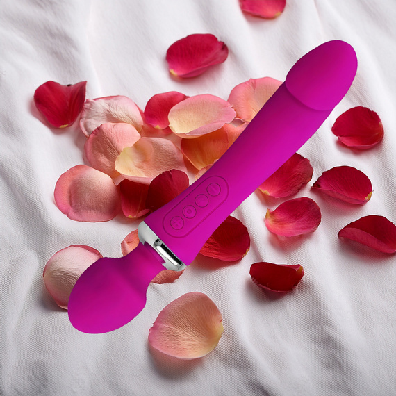 LUKSUSOWY WIBRATOR DAMSKI 2w1 PODGRZEWANY DO 45stC - USB DAWCA ORGAZMÓW