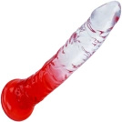 GIĘTKIE ŻELOWE DILDO DO POCHWY I ANUSA ELASTYCZNY PENIS Z PRZYSSAWKĄ 20 CM