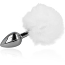 METALOWY PUSZYSTY ANALNY KOREK PLUG - POMPON OGON KRÓLICZKA ZABAWY BDSM