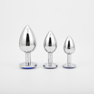 METALOWY KOREK ANALNY PLUG ZESTAW 3 KORKÓW S M L GRANATOWY DIAMENCIK