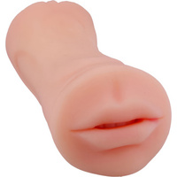 GŁĘBOKIE GARDŁO POCHWA Z USTAMI DWUSTRONNY MASTURBATOR HIPER REALISTYCZNA