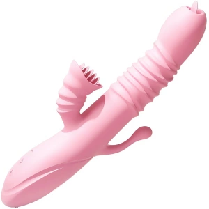 WIBRATOR DAMSKI KRÓLICZEK MASAŻER POGGRZEWANY ŁECHTACZKI PENETRATOR 3W1