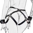 SKÓRZANA UPRZĄŻ NA UDA PASKI BDSM HARNESS KAJDANKI DOMINUJ I ZNIEWALAJ 