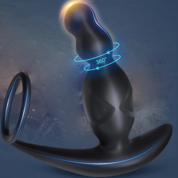 OBROTOWY MASAŻER PROSTATY 360 STOPNI KOREK ANALNY NA PILOTA I APLIKACJĘ