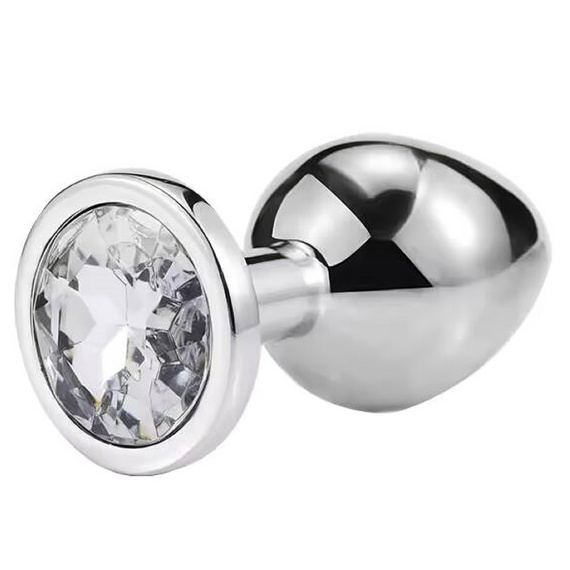 METALOWY KOREK ANALNY Z PIĘKNYM WYKOŃCZENIEM W POSTACI KRYSZTAŁKA WTYCZKA