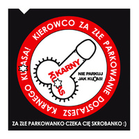 500x KARNE NAKLEJKI ETYKIETY KARNY K*TAS 500 SZTUK - KARNY ZA ZŁE PARKOWANIE