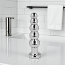 DUŻY METALOWY KOREK ANALNY KULKOWY Z OZDOBNYM KRYSZTAŁEM ANAL PLUG ZATYCZKA