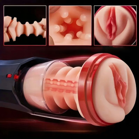 Realistyczny Masturbator Męski Posuwisty Ruch Góra-Dół Z Wypustkami LeLex