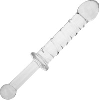 SZKLANE DILDO POCHWOWO-ANALNE PAŁKA PENIS ZE SZKŁA PLUG DO PIESZCZOT