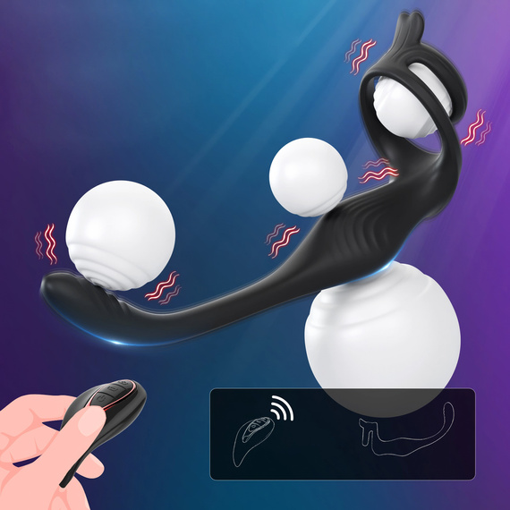 Masażer Prostaty Z Pierścieniem Na Penisa Wibrujący Zdalny Sterowany LeLex
