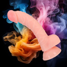 REALISTYCZNY PENIS PRAWDZIWE DILDO Z PRZYSSAWKĄ MIĘSISTE DILDO Z JĄDRAMI