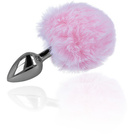 MAŁY KRÓLICZY OGON - METALOWY SEX KOREK ANALNY Z POMPONEM PLUG DO ANUSA