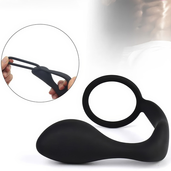 Masażer Prostaty Z Pierścieniem Na Penisa Elastyczny Silikonowy Korek LeLex