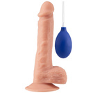 REALISTYCZNE DILDO Z PRZYSSAWKĄ 18CM TRYSKAJĄCE Z POMPKĄ GŁEBOKIE DOZNANIA