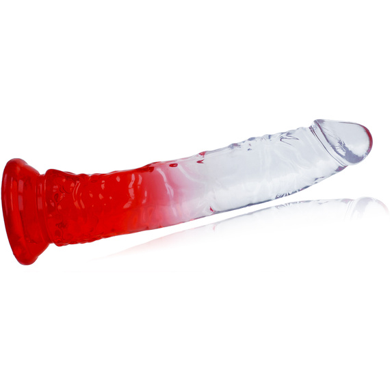 GIĘTKIE ŻELOWE DILDO DO POCHWY I ANUSA ELASTYCZNY PENIS Z PRZYSSAWKĄ 20 CM