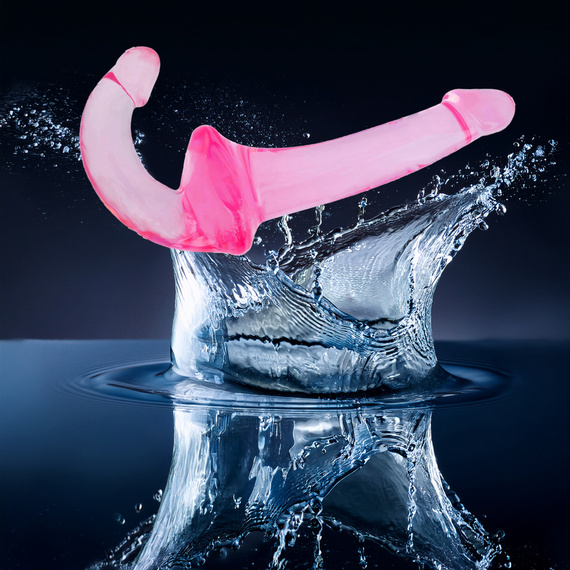 SAMONOŚNY STRAP ON PODWÓJNY SZTUCZNY ŻELOWY PENIS DILDO GŁĘBOKA PENETRACJA