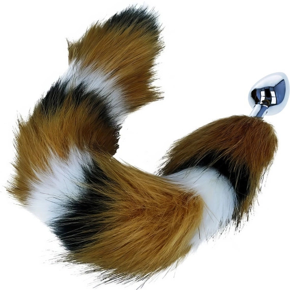 METALOWY KOREK ANALNY LISIA KITA - ŚLICZNY MIĘKKI DŁUGI OGON DO ZABAW BDSM