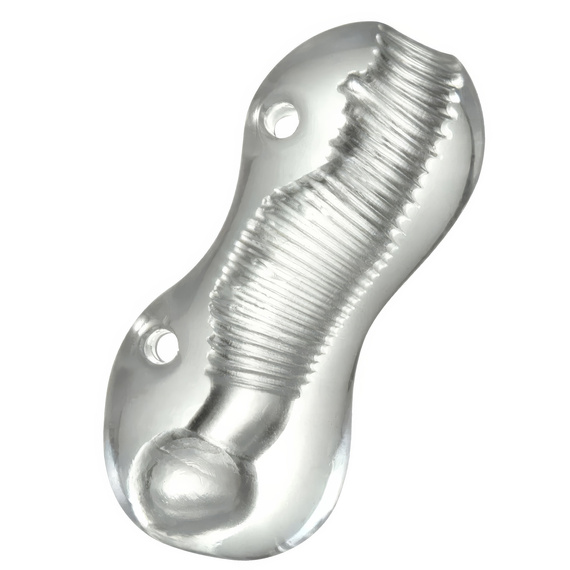 Żelowy Masturbator Tunelowy Z Wypustkami Lodowa Pochwa Z Uchwytem Na Palce