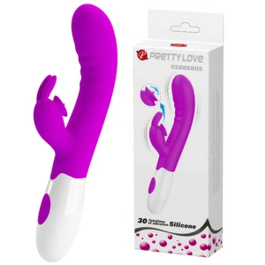 MEGA MOCNY WIBRATOR DO POCHWY I ŁECHTACZKI Z KRÓLICZKIEM I JĘZYCZKIEM