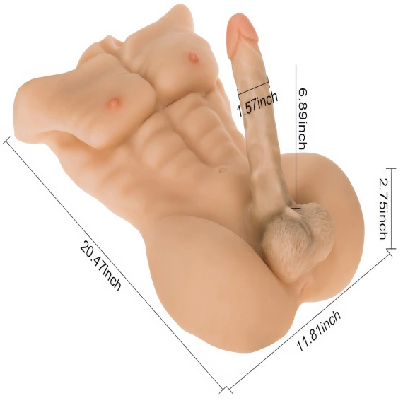 DUŻY TORS Z PENISEM ULTRAREALISTYCZNYM MĘSKA LALKA Z CYBERSKÓRY