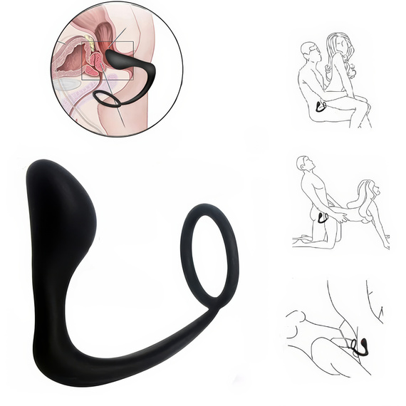 Masażer Prostaty Z Pierścieniem Na Penisa Elastyczny Silikonowy Korek LeLex