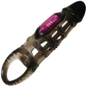 SEX GADŻET NAKŁADKA WIBRUJĄCA NA PENISA I JĄDRA EREKCYJNA NASADKA